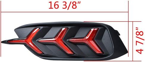 Red Lens Y LED Bumper Reflector Lamps Compatible With 2016-2021 Honda Civic LX EX Touring Sedan - Tail Brake & Rear Fog Lights in Saudi Arabia