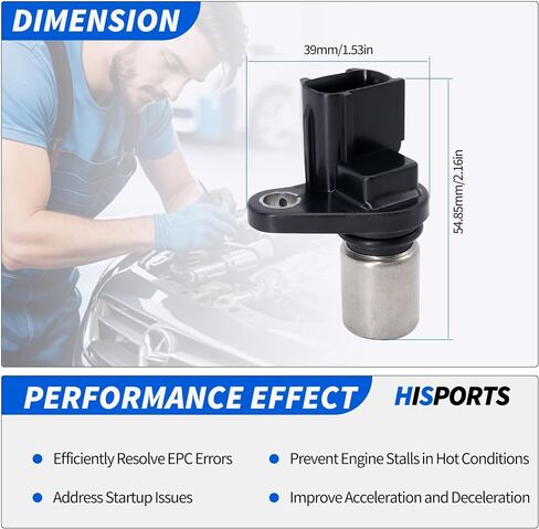 HiSport 9008019009 Engine Crankshaft Position Sensor Compatible with Lexus ES300 1994-2003 ES330 2004-2006 RX300 1999-2003 RX330 2004-2006 RX400H, Toyota Avalon Sienna Camry Highlander Solara in Saudi Arabia
