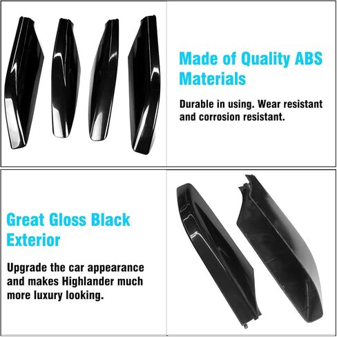 TTCR-II Compatible with 2003-2009 Toyota Land Cruiser Prado FJ120 Roof Rack Cover, for 2003-2009 Toyota Lexus GX470 J120 Cargo Luggage Rack Rail End Cover Shell 4 Pcs (Gloss Black) in Kuwait