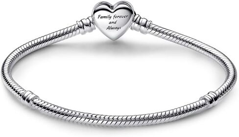 PANDORA Moments Sparkling Infinity Heart Clasp Snake Chain Bracelet - Compatible with PANDORA Moments Charms - CZ & Sterling Silver Charm Bracelet - No Gift Box - 6.7" in Saudi Arabia