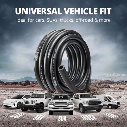 EVIL ENERGY 6AN 3/8" Fuel Line, CPE Rubber 3/8 Push Lock Fuel Hose 20FT and Hose Clamps 10PCS in Saudi Arabia