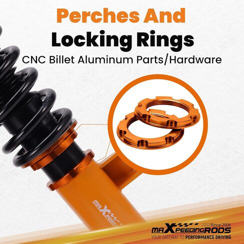 maxpeedingrods Coilovers لهوندا أكورد 2013-2017، لـ Acura TLX 2015-2020، طقم تعليق كويلوفيرز قابل للتعديل للارتفاع، دعامات ممتص الصدمات للتخميد مسبقًا، طقم خفض ذهبي in Saudi Arabia