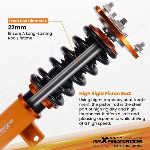 maxpeedingrods Coilovers لهوندا أكورد 2013-2017، لـ Acura TLX 2015-2020، طقم تعليق كويلوفيرز قابل للتعديل للارتفاع، دعامات ممتص الصدمات للتخميد مسبقًا، طقم خفض ذهبي in Saudi Arabia