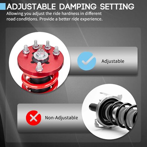 Coilover Suspension Lowering Kit, 24 Levels Damper Adjustable Coilovers Replacement for Honda Accord VII 2002-2008 Acura TSX 2004-2008 Height Adjustable Shock Absorber Struts in Saudi Arabia