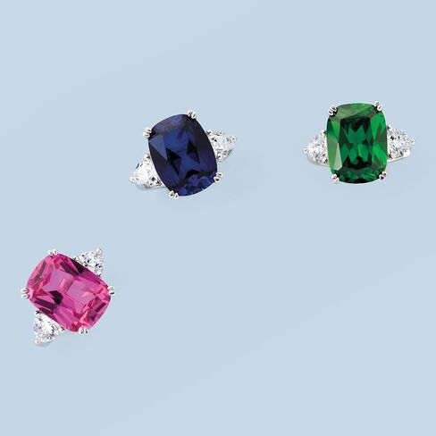 Ross-Simons 12.25 Carat Cushion-Cut Simulated Sapphire and 1.75 ct. t.w. CZ Ring in Sterling Silver in Saudi Arabia