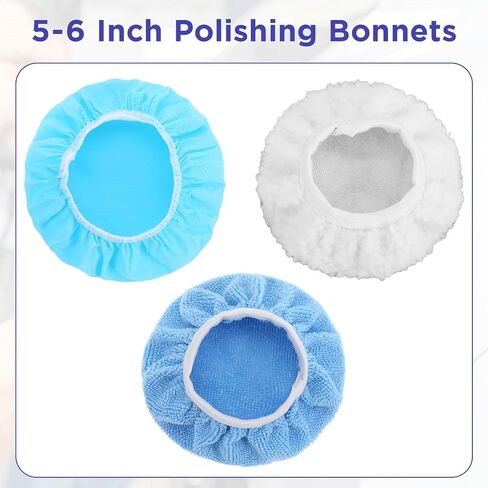 40 Pieces Buffer Pads Cover Car Polisher Bonnet Orbital Buffer Bonnets Microfiber Waxers Bonnet Set Including 24 Microfiber 8 Plush 8 Non Woven for Polisher(5-6 Inch) in Saudi Arabia