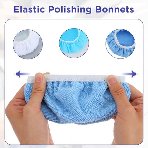 40 Pieces Buffer Pads Cover Car Polisher Bonnet Orbital Buffer Bonnets Microfiber Waxers Bonnet Set Including 24 Microfiber 8 Plush 8 Non Woven for Polisher(5-6 Inch) in Saudi Arabia
