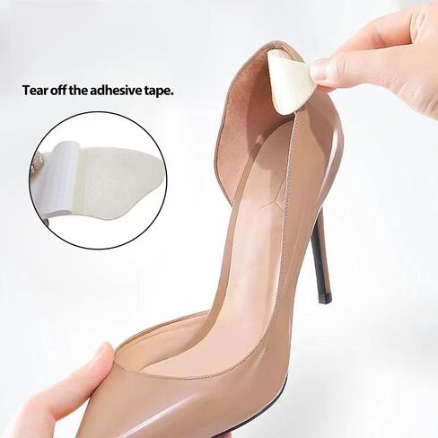 Heel Grips Liner Cushions Inserts for Loose Shoes, Pads Snugs for Shoe Too Big Men Women, Filler Improved Shoe Fit and Comfort, Stop Heel Slip and Blister (2 Pairs) (Pale Apricot+Black) in Saudi Arabia