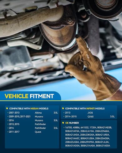 PHILTOP Catalytic Converter Compatible with 2009-2021 Murano 2013-2015 Pathfinder,2007-2013 Altima 3.5L, 2014-2015 QX60 3.5L,2011-2017 Quest,2013 JX35 Catalytic Converter for 16700 (EPA Compliant) in Saudi Arabia