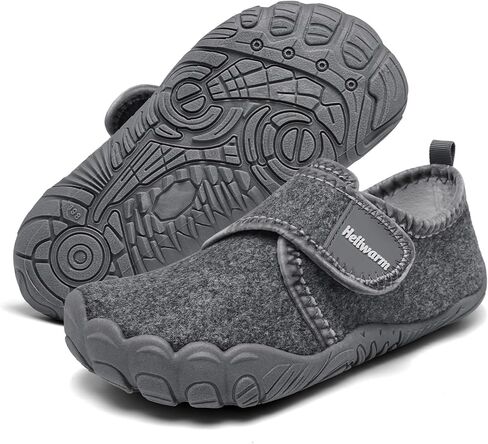 Kids Winter Slippers Boys Girls Comfortable Warm Wide Toe Shoes Lightweight Non-slip Indoor Fleece Slippers（Littler Kid/Big Kid） in Kuwait
