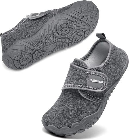 Kids Winter Slippers Boys Girls Comfortable Warm Wide Toe Shoes Lightweight Non-slip Indoor Fleece Slippers（Littler Kid/Big Kid） in Kuwait