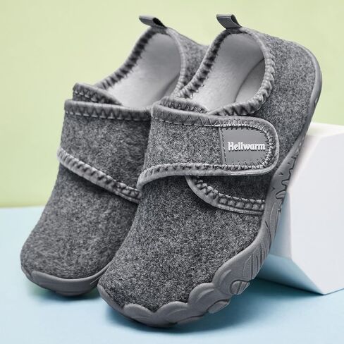 Kids Winter Slippers Boys Girls Comfortable Warm Wide Toe Shoes Lightweight Non-slip Indoor Fleece Slippers（Littler Kid/Big Kid） in Kuwait