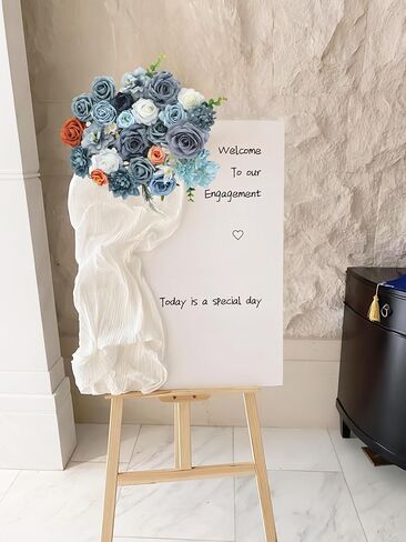 38pcs Artificial Flowers Bouquets Box Set for DIY Bridal Wedding Shower Decorations Rainbow Colorful Fake Floral Arrangements for Party Table Centerpieces Home Decor Indoor Outdoor in Saudi Arabia