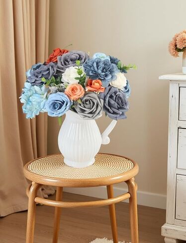38pcs Artificial Flowers Bouquets Box Set for DIY Bridal Wedding Shower Decorations Rainbow Colorful Fake Floral Arrangements for Party Table Centerpieces Home Decor Indoor Outdoor in Saudi Arabia