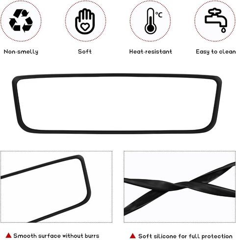 Car Rear View Mirror Protector Frame, Silicone Automotive Rearview Mirror Protective Cover, Vehicle Interior Mirrors Edge Guard Decorative Accessories Compatible with Model 3 Y (Purple) in Saudi Arabia