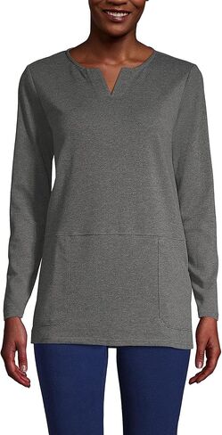 Lands' End Women's Cotton Polyester Long Sleeve Tunic with Pockets in Saudi Arabia