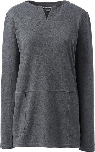 Lands' End Women's Cotton Polyester Long Sleeve Tunic with Pockets in Saudi Arabia