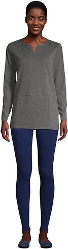 Lands' End Women's Cotton Polyester Long Sleeve Tunic with Pockets in Saudi Arabia