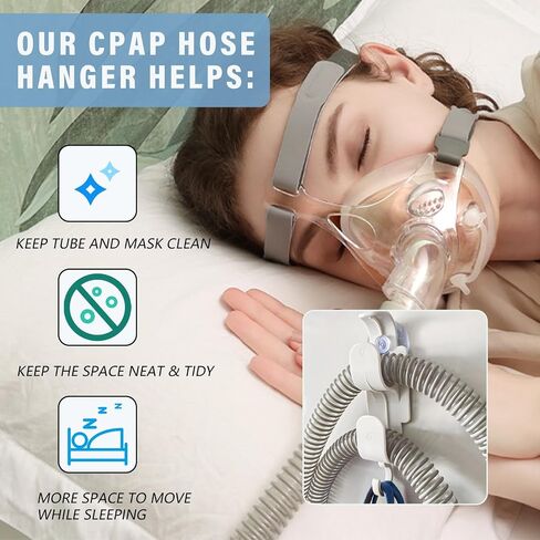 حامل خرطوم CPAP للسرير، حامل خرطوم CPAP للأنبوب والقناع مع مضاد للفك، منظم خرطوم يتجنب تشابك الخرطوم ويساعدك على النوم بشكل أفضل (1) in Kuwait