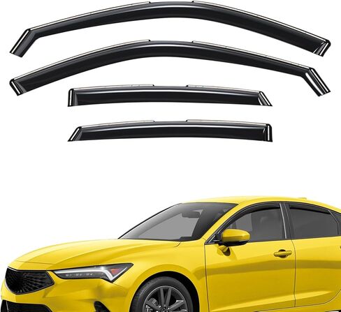 منحرفات نافذة متينة للغاية، واقيات نافذة داخل القناة، واقيات مطر مناسبة لـ Acura Integra 2023-2025 Hatchback، أقنعة الشمس، فتحة تهوية الرياح للظلال، ملحقات السيارة الخارجية - 4 قطع. AG0880 in Saudi Arabia