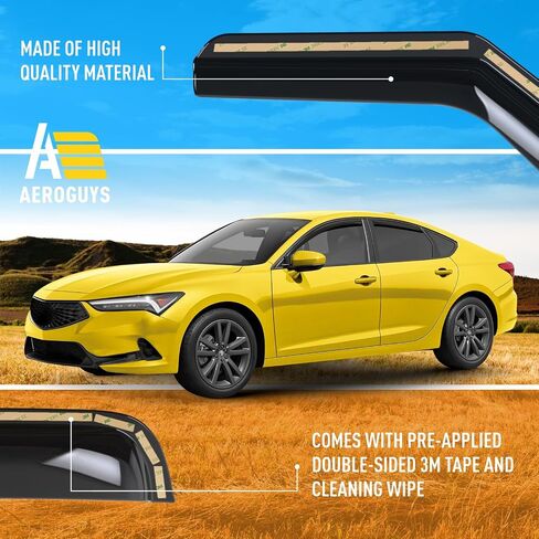 منحرفات نافذة متينة للغاية، واقيات نافذة داخل القناة، واقيات مطر مناسبة لـ Acura Integra 2023-2025 Hatchback، أقنعة الشمس، فتحة تهوية الرياح للظلال، ملحقات السيارة الخارجية - 4 قطع. AG0880 in Saudi Arabia