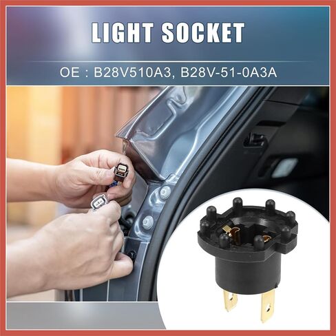ACROPIX Headlight Low Bulb Holder Socket B28V510A3 for Mazda 3 2004-2009 Plastic Black (Set of 2) Car Parts in Saudi Arabia