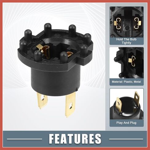 ACROPIX Headlight Low Bulb Holder Socket B28V510A3 for Mazda 3 2004-2009 Plastic Black (Set of 2) Car Parts in Saudi Arabia