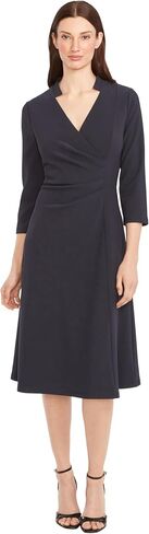 Maggy London Women's V-Neck 3/4 Sleeve Wrap Midi Professional Work Dresses in Saudi Arabia