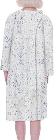 Open Back Nightgown Women Long Sleeve-Bedridden-Floral Print-Snap-Lace Trim-Patient Gown in Kuwait
