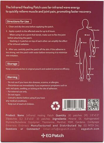Infrared Healing Patch – Long-Lasting Warmth Patches for Muscles, Joints & Back – Strong Adhesive, Unscented in Saudi Arabia