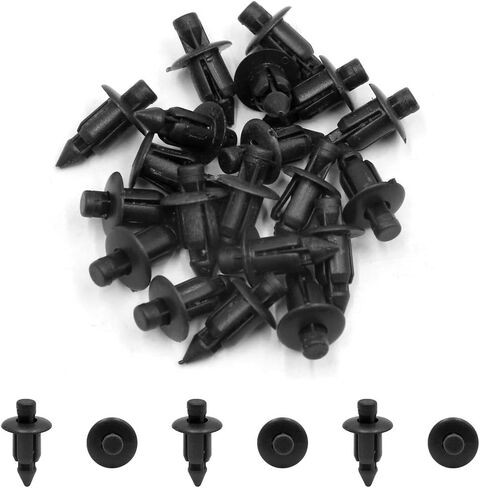 uxcell 20Pcs 6mm Hole Dia Black Plastic Push Rivet Interior Trim Panel Car Door Clips in Saudi Arabia
