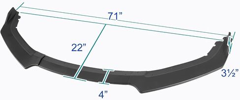 Spec-D Tuning Matte Black Front Bumper Lip Body Kit Spoiler 3PC Compatible with 2016-2018 Honda Civic Sedan in Saudi Arabia