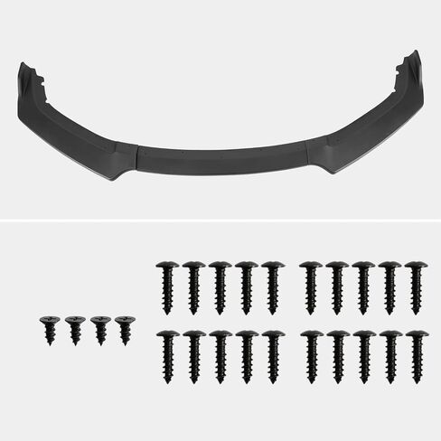 Spec-D Tuning Matte Black Front Bumper Lip Body Kit Spoiler 3PC Compatible with 2016-2018 Honda Civic Sedan in Saudi Arabia
