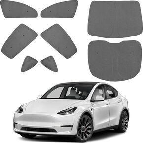 Windshield Sun Sunshade for Tesla Model Y 2020-2024 Accessories Car Side Full Windows Rear Triangular Windows Sun Visor Camping Privacy Insulation Covers Gray 8PCS in Saudi Arabia