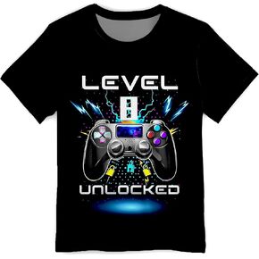 تي شيرت برسومات مبتكرة للأولاد والبنات - تي شيرت خفيف الوزن بياقة دائرية وأكمام قصيرة، قميص صيفي للمراهقات للأعمار من 6 إلى 16 عامًا in Kuwait