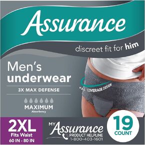 Assurance Men’s Incontinence Underwear, XXL, Maximum Absorbency, 19 Count (Pack of 1) in Saudi Arabia
