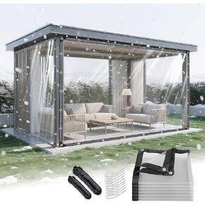 14 MIL Clear Vinyl Tarp 4x6 ft Heavy Duty Clear Tarp Tear-Resistant Reinforced Edges Rustproof Grommets Windproof Waterproof Cover for Porch Patio Greenhouse Chicken Coop Outdoor Garden in Saudi Arabia
