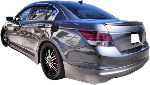 FREEMOTOR802 شفة ممتصة للصدمات خلفية تناسب 2008-2012 هوندا أكورد سيدان، غير مصبوغ أسود PU 1 قطعة طقم جسم سبويلر الشفة الخلفية in Saudi Arabia