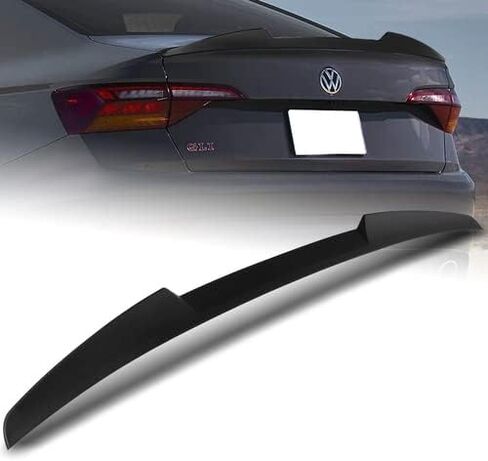 W-Power ABS Plastic V-Style Rear Trunk Lid Spoiler Wing Compatible with 2019-2024 Volkswagen Jetta, 2020 2021 2022 2023 (Pearl Black) in Saudi Arabia