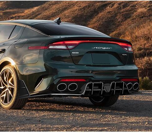 مصد خلفي مطلي باللون الأسود مع ضوء LED دخاني متوافق مع 2018-2023 Kia Stinger 2019 2020 2021 2022 in Saudi Arabia