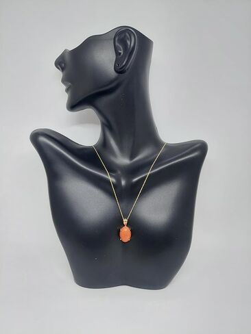 Lucky&Store PINK CORAL Oval Pendant 14k Yellow Gold/Necklace/Charm in 14k Yellow Gold 18 Inches ROPE Chain for a Pink Coral LOVER. in Saudi Arabia
