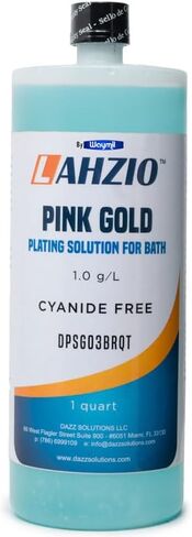 LAHZIO Ready-to-Use Pink Rose Color Gold Plating Solution for Bath Plating 1 Quart 32 oz Cyanide Free in Saudi Arabia