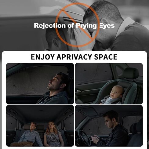 Windshield Sun Sunshade for Tesla Model Y 2020-2024 Accessories Car Side Full Windows Rear Triangular Windows Sun Visor Camping Privacy Insulation Covers Gray 8PCS in Saudi Arabia