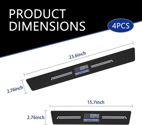 4 PCS Car Door Sill Protector, American Flag Logo Car Door Threshold Protection, Anti-Scratch Car Door Protector Edge Guards, Universal Dust Shield Cover for Most Cars Door Step (Flag) in Saudi Arabia