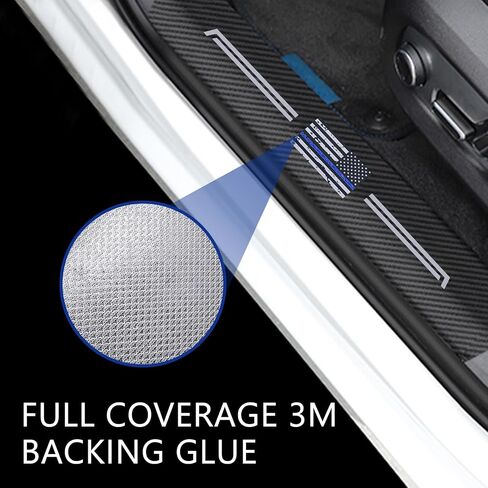 4 PCS Car Door Sill Protector, American Flag Logo Car Door Threshold Protection, Anti-Scratch Car Door Protector Edge Guards, Universal Dust Shield Cover for Most Cars Door Step (Flag) in Saudi Arabia