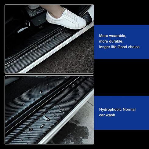 4 PCS Car Door Sill Protector, American Flag Logo Car Door Threshold Protection, Anti-Scratch Car Door Protector Edge Guards, Universal Dust Shield Cover for Most Cars Door Step (Flag) in Saudi Arabia