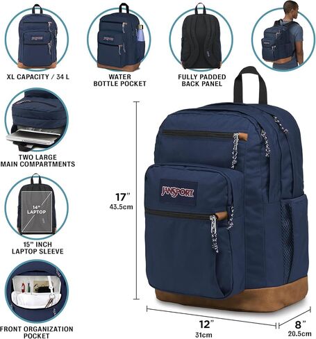JanSport Cool Backpack, with 15-inch Laptop Sleeve - Large Computer Bag Rucksack with 2 Compartments, Ergonomic Straps, Batik Houndstooth in Kuwait