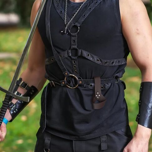 الرجال حزام غمد القرون الوسطى عصر النهضة فارس الجلود SwordHolder، القرون الوسطى غمد حزام الملحقات القرون الوسطى عصر النهضة أحزمة SwordHolder غمد ScabbardBelt للرجال الكبار تأثيري الدعائم in Kuwait