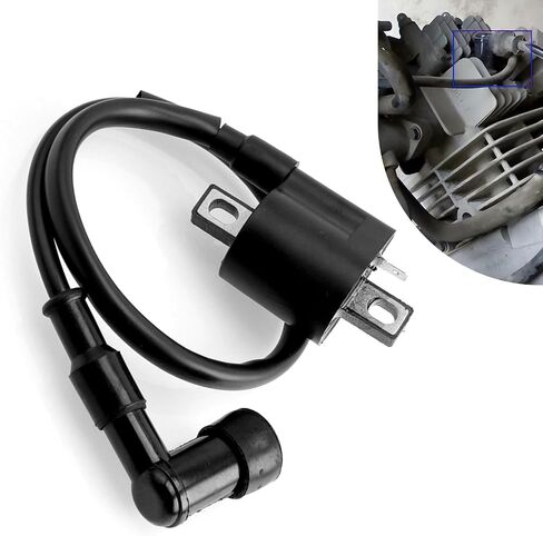 1 PC Motorcycle Ignition Coil, High Performance Ignition Coil for 125/150/250CC Motorcycle Engines, Spark Plug Wire Motor Ignitor Line Kit Tool Replacement for ATV, Dirt Bike and More (Black) in Saudi Arabia