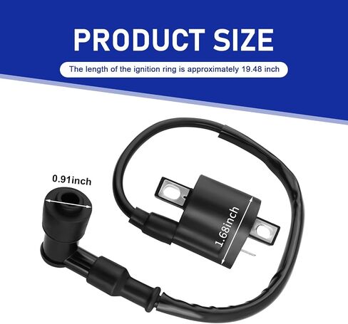 1 PC Motorcycle Ignition Coil, High Performance Ignition Coil for 125/150/250CC Motorcycle Engines, Spark Plug Wire Motor Ignitor Line Kit Tool Replacement for ATV, Dirt Bike and More (Black) in Saudi Arabia